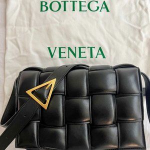Bottega Veneta Black Padded Cassette With Gold Hardware